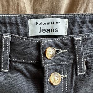 Reformation Eloise High Rise Wide Leg Jeans - GREY